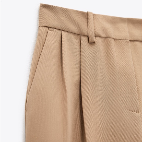 Zara Wide Leg Pants in Taupe Brown - Picture 2 of 4